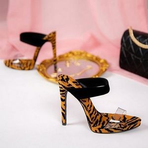 Suede Tiger Print Heels